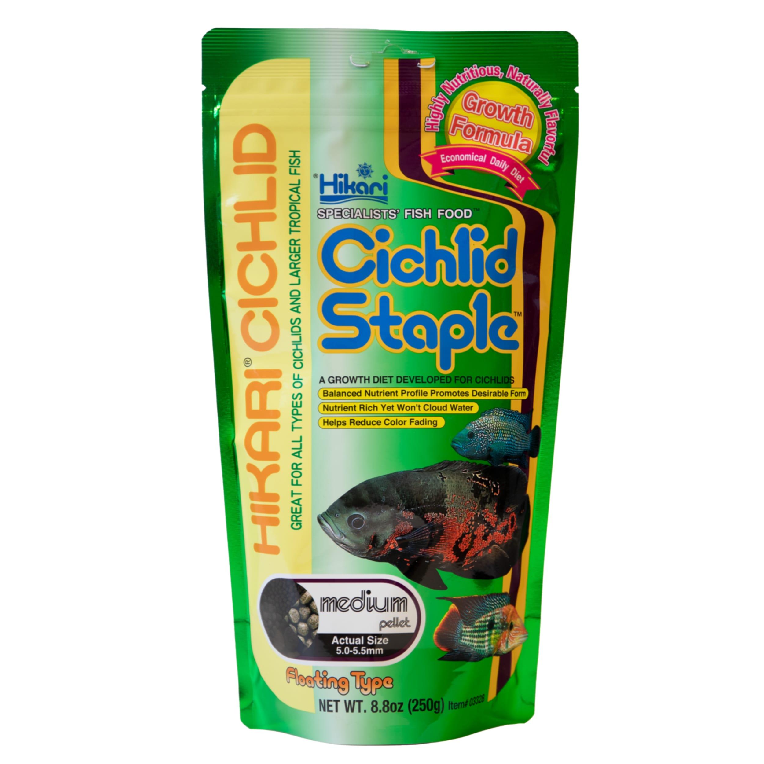 Cichlid Staple Medium 250 grams Bottle, Herbal, Plant, Ketchup, Fish
