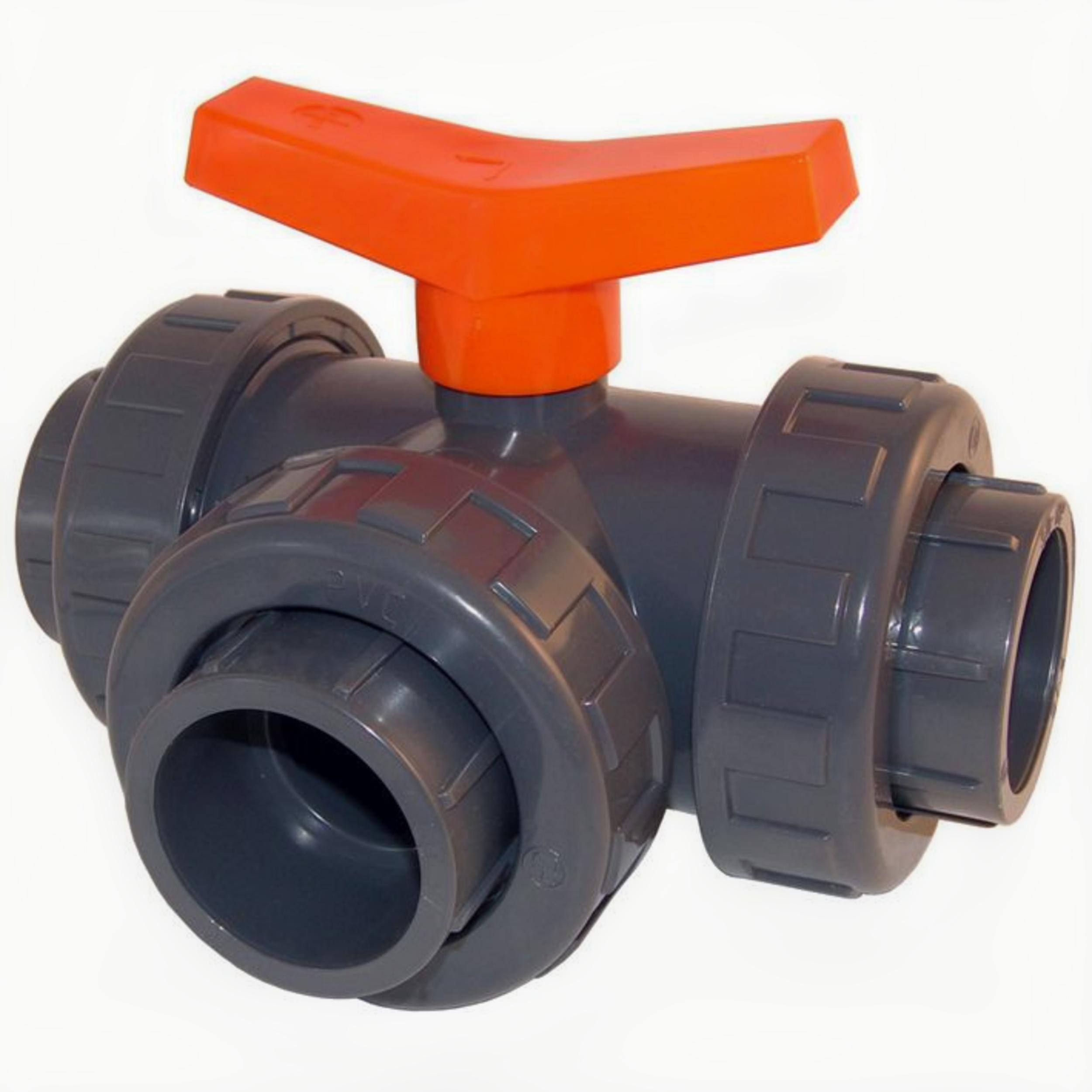 Kogelkraan PVC 3-weg t-boring lijm 32mm Camera, Elektronica