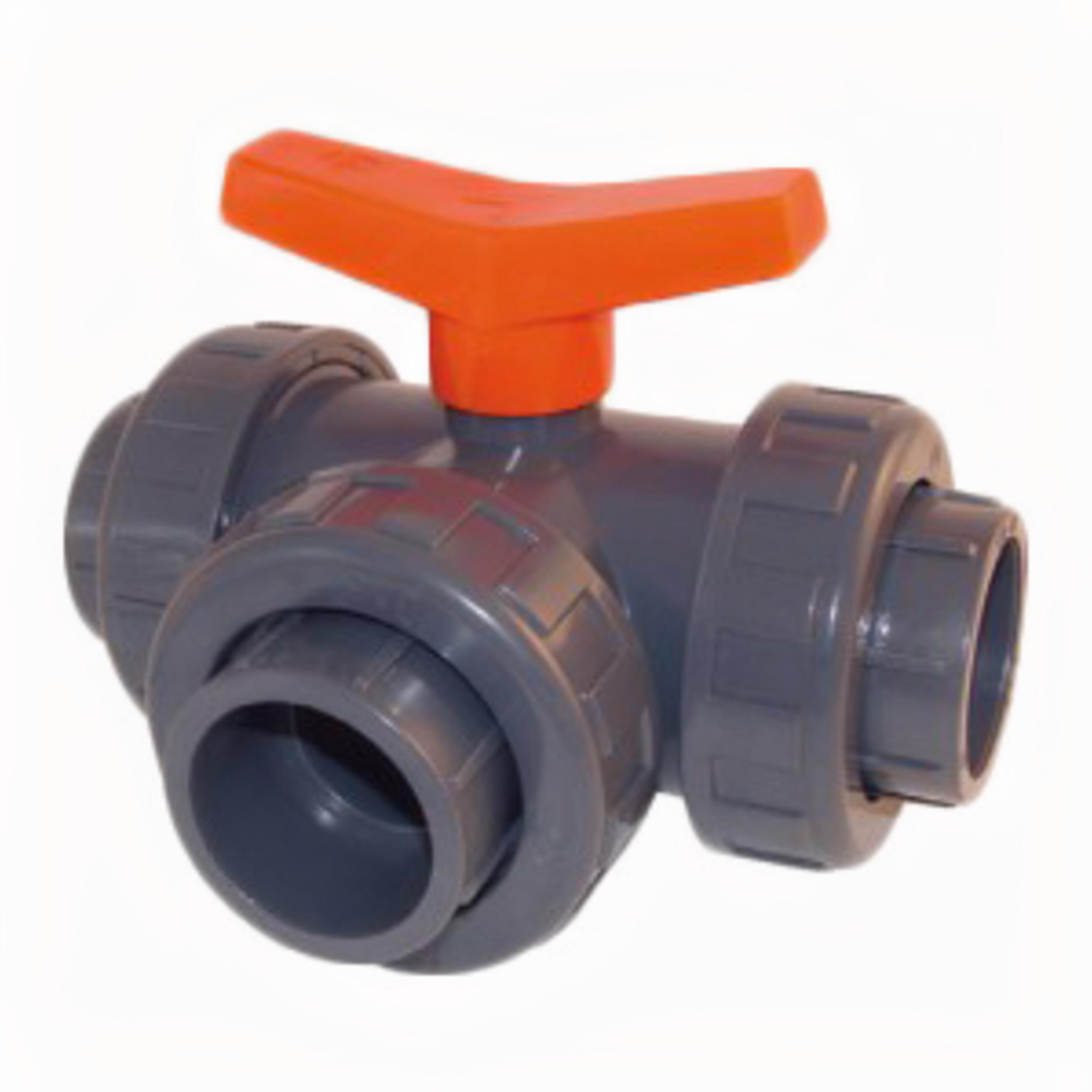 Kogelkraan PVC 3-weg l-boring lijm 63mm Camera, Elektronica
